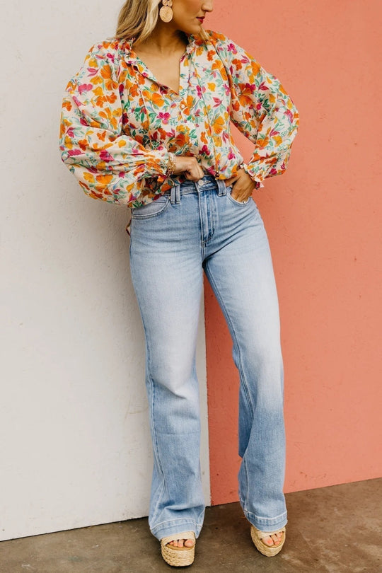 ⏰Hot Sales - 50% OFF👖High Rise Vintage Wash Tummy Control Top Straight Leg Jeans