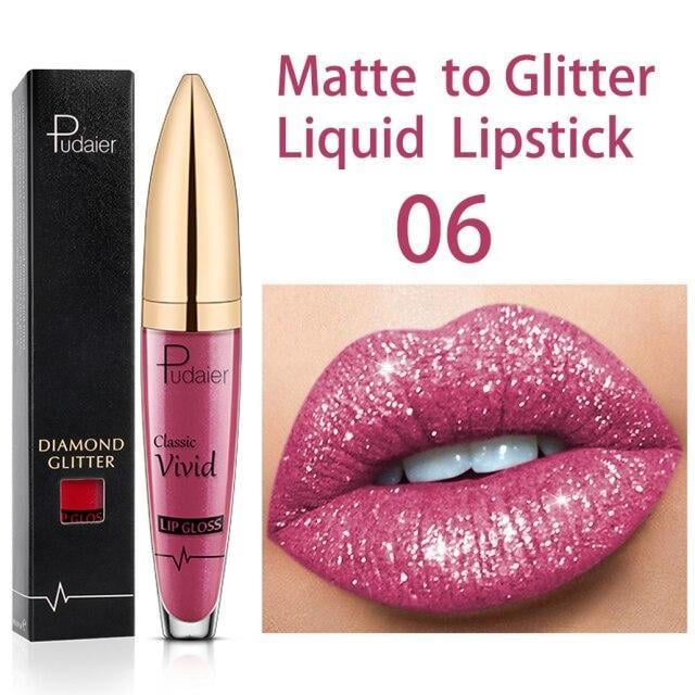 🔥Nieuwjaarsuitverkoop 49% KORTING - Diamond Lip Gloss Matte To Glitter Liquid Lipstick🎁Koop 3, betaal 2