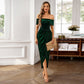 💃Women's Elegant Off The Shoulder Ruched Velvet Dress