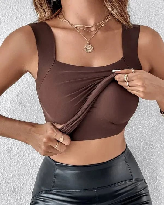 Women’s U-Neck Tank Tops with Built-In Bra