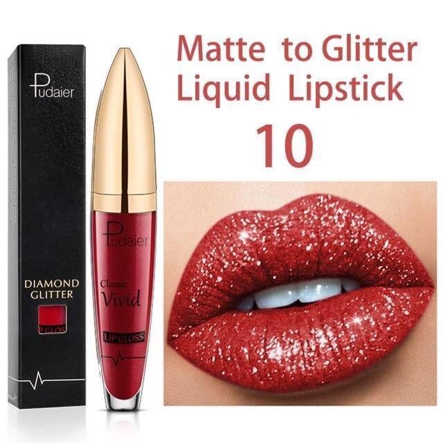 🔥Nieuwjaarsuitverkoop 49% KORTING - Diamond Lip Gloss Matte To Glitter Liquid Lipstick🎁Koop 3, betaal 2