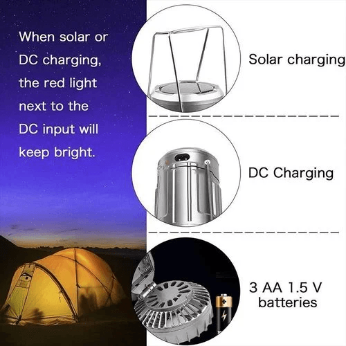 6-in-1 Portable Solar LED Camping Lantern