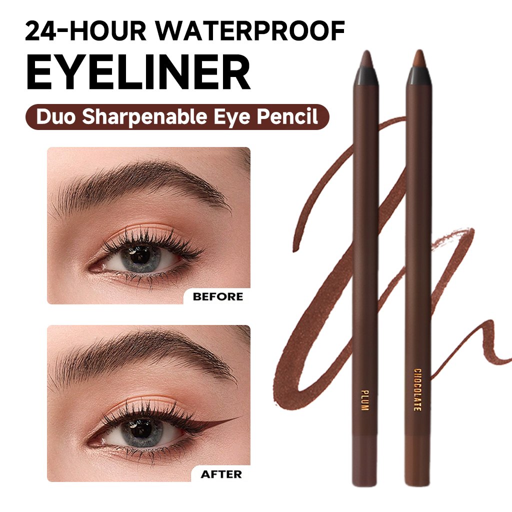 🌟24 HR Waterproof Eyeliner Duo Sharpenable Eye Pencil