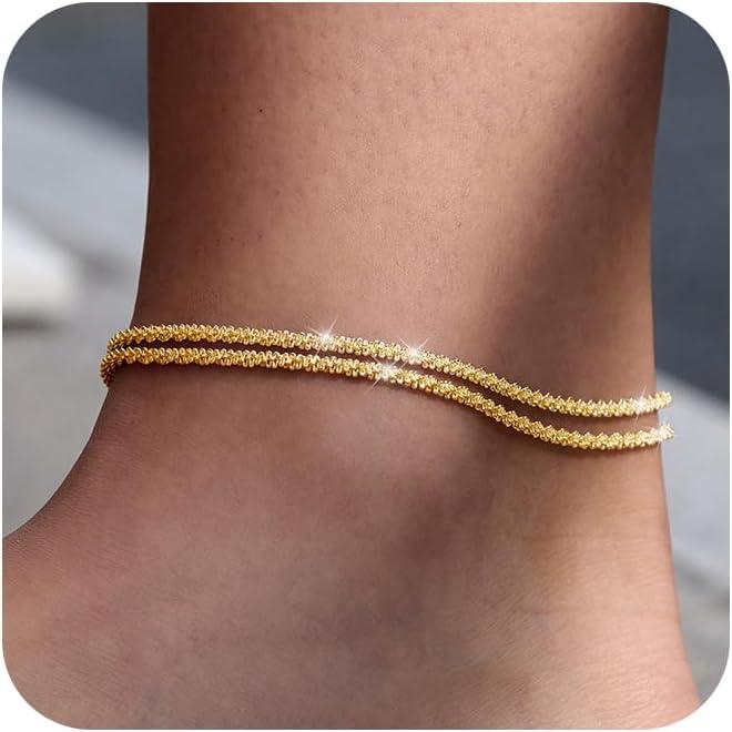 ⏰🔥LIMITED TIME: BUY 1 GET 1 FREE! 🥰 Dainty Layered Waterproof Anklet – Perfect Gift for Your Loved One 💖✨