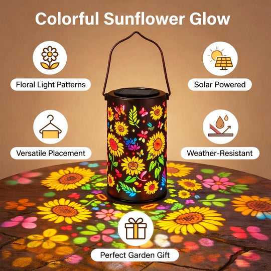 🌞Bunte Sonnenblumen-Solar-Gartenlaterne