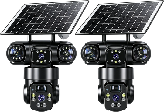🎁2026 New Arrivals 50% OFF💥6K 9MP Outdoor Wi-Fi Security Camera | 10x Zoom, 3 Lenses, 360° PTZ | IP66 Waterproof, Color Night Vision, Two-Way Audio, Motion Tracking