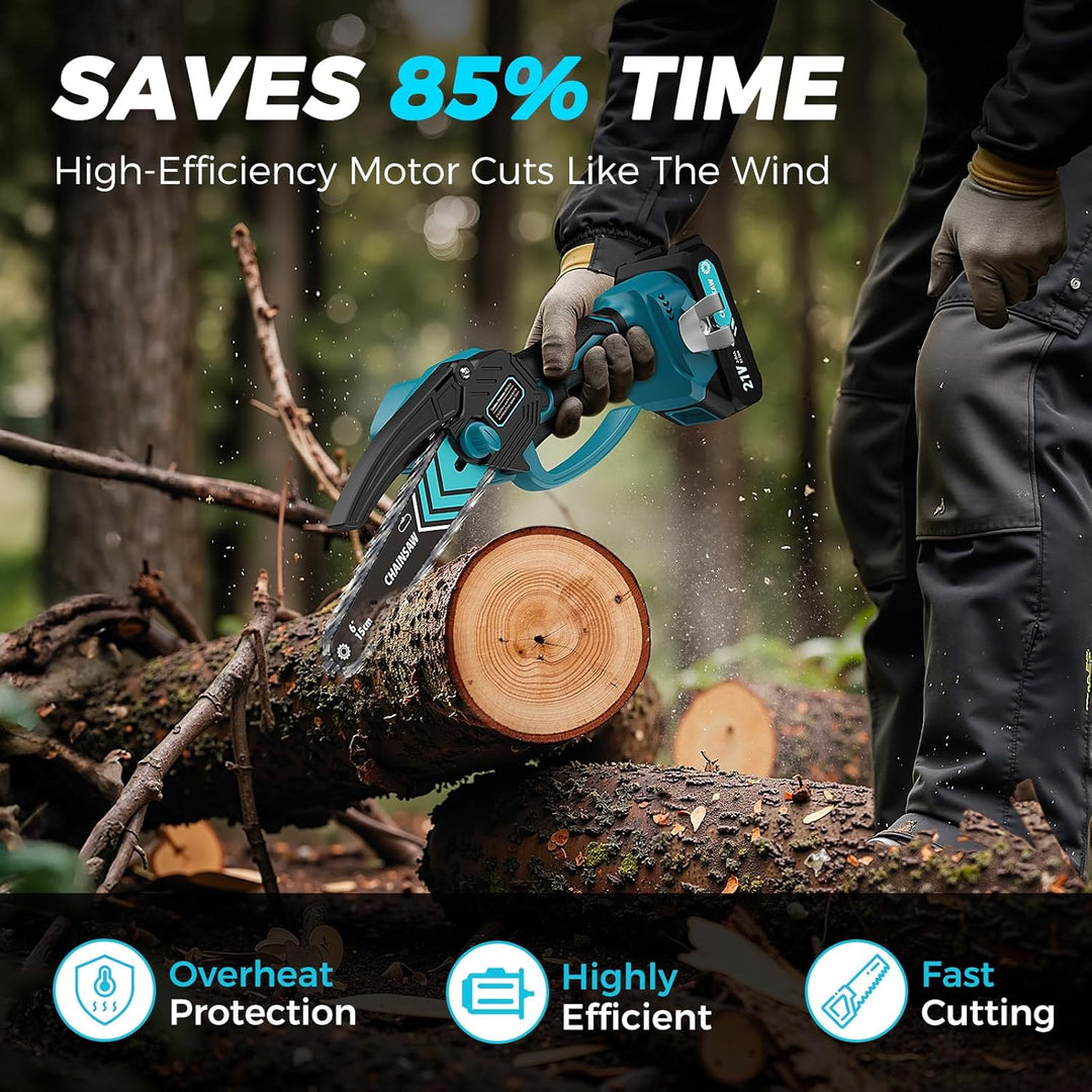 🎁2026 New Arrivals 50% OFF💥6-inch Cordless Mini Chainsaw with 2 Batteries🌲