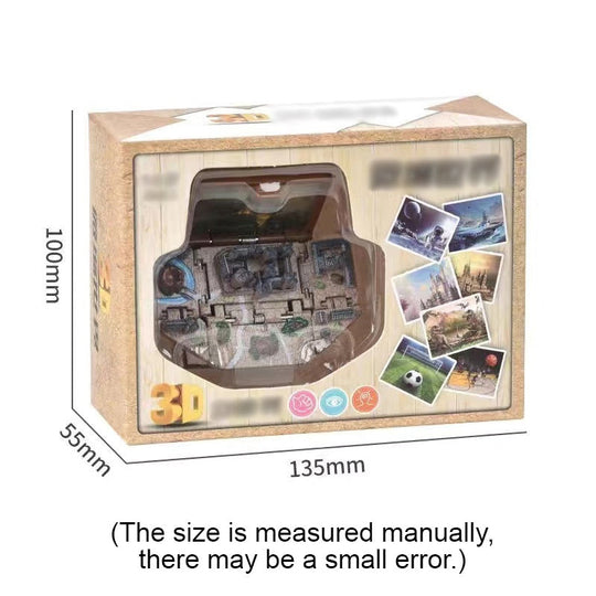 3D Foldable Dinosaur Castle Book Keychain