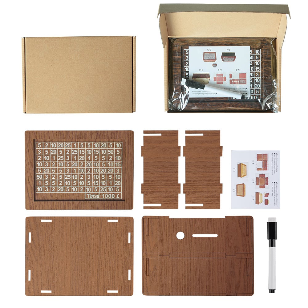 🎁 Hot Sale 50% OFF 🔥Retro Style Wooden Money Box with Counter Piggy Bank Handmade Saving Money Goal Piggy Bank