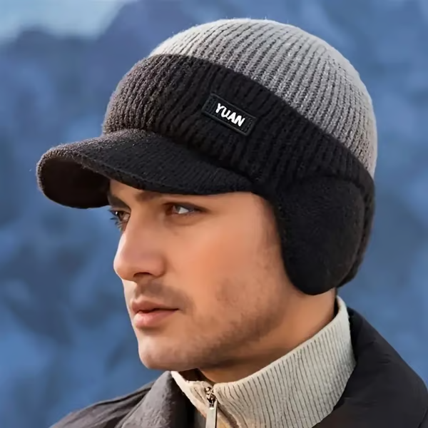 🎁 The Perfect Christmas Gift for Him: Winter Knitted Earflap Hat - Ultimate Cold Protection & Style🧢
