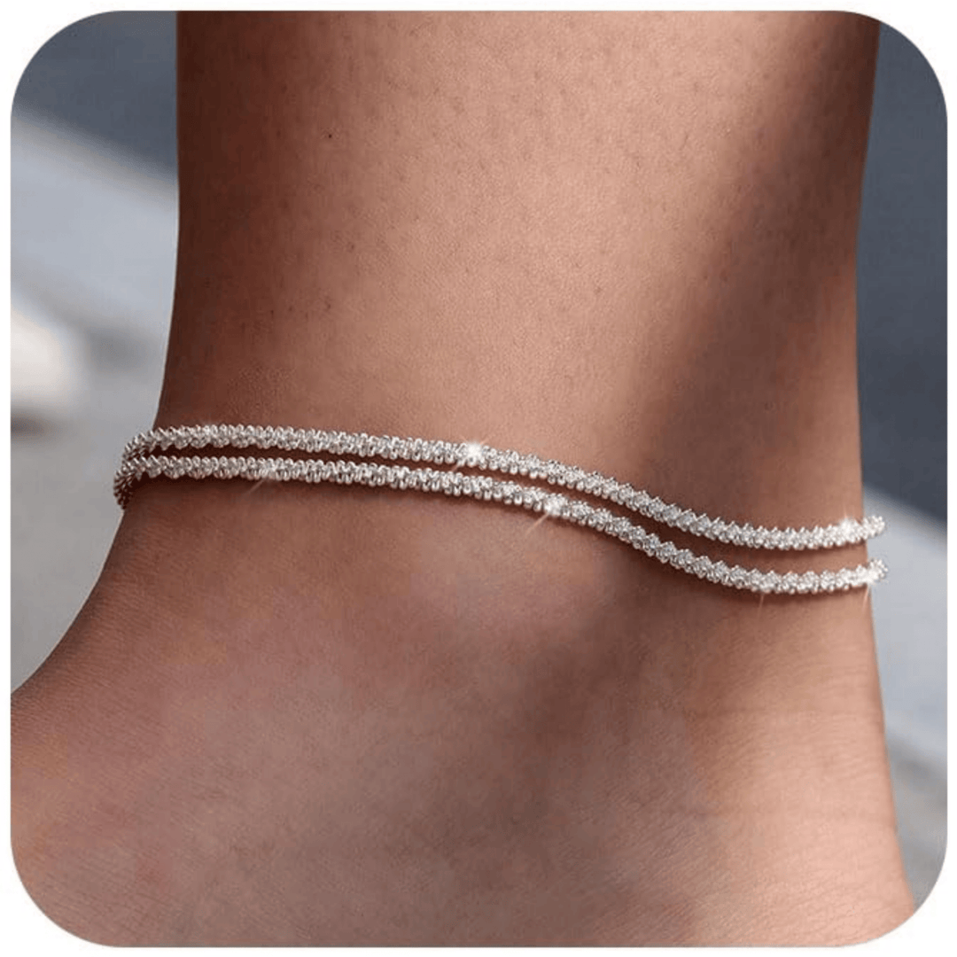 ⏰🔥LIMITED TIME: BUY 1 GET 1 FREE! 🥰 Dainty Layered Waterproof Anklet – Perfect Gift for Your Loved One 💖✨