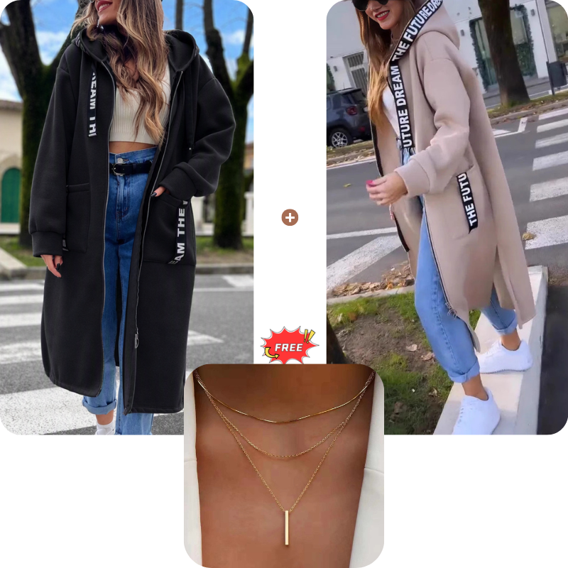 ⌛Limited-Time Offer🧥New This Season - Long Zipper Hoodie with Pockets - Versatile, Warm, and Comfortable