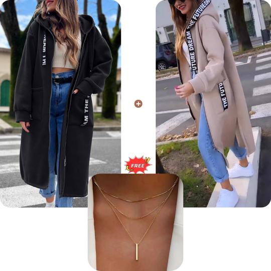 ⌛Limited-Time Offer🧥New This Season - Long Zipper Hoodie with Pockets - Versatile, Warm, and Comfortable