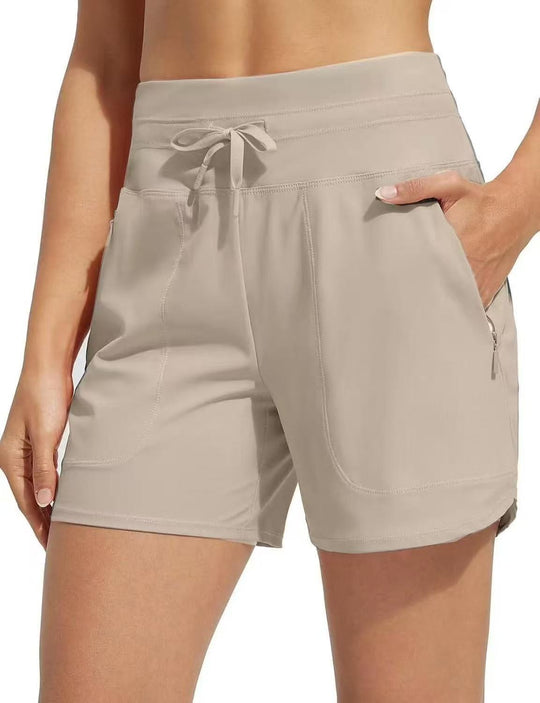💎 50% OFF! 💎 Women's 5" High-Waisted Swim Board Shorts – Quick-Dry, UPF 50+, Zipper Pockets & Built-In Boxer Liner