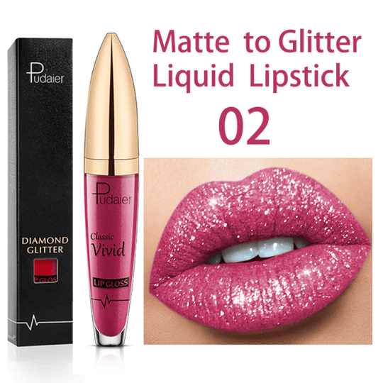🔥Nieuwjaarsuitverkoop 49% KORTING - Diamond Lip Gloss Matte To Glitter Liquid Lipstick🎁Koop 3, betaal 2