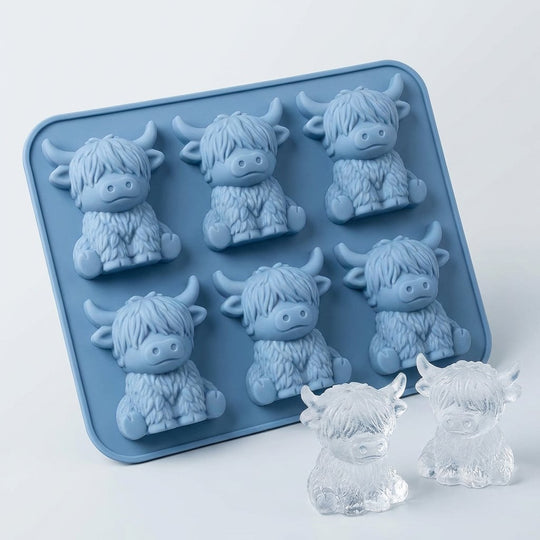 🎁💥PRIX SPÉCIAL DERNIER JOUR !🐮 Moule à glaçons Mini Vache des Highlands – Glaçons 3D mignons pour boissons et fêtes &  Cadeaux