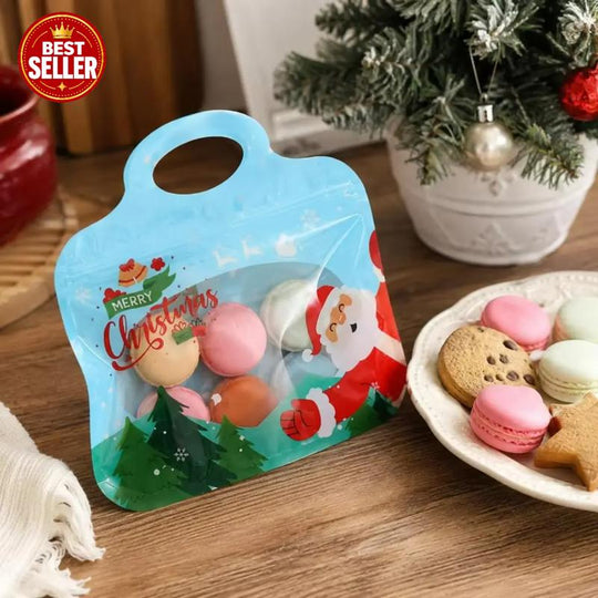 🎁30% OFF!!!-Ready for Christmas!🎅Easy Fill, Easy Seal🎄Festive Self-Seal Treat Bags – Santa & Snowman Print | Resealable, Food-Safe & Perfect for Cookies, Chocolates & Little Gifts🎅⛄