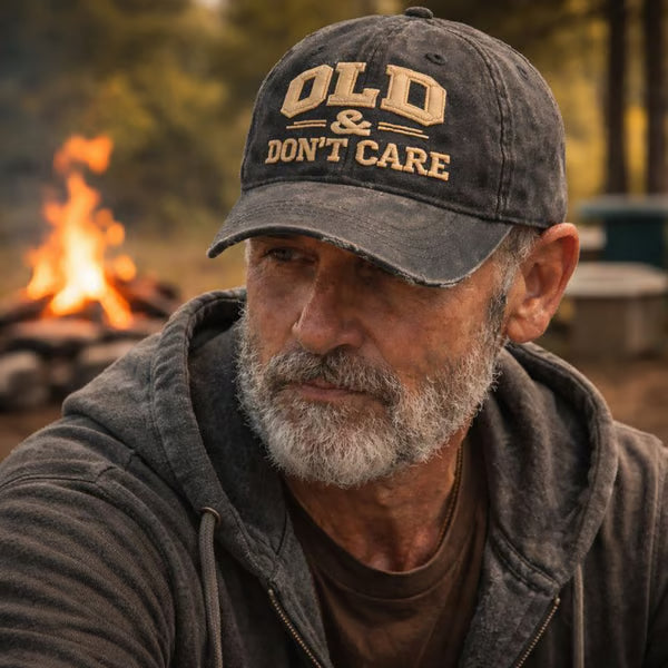 🧢 LIMITED-TIME 50% OFF! ✨ "OLD & DON'T CARE" Retro Baseball Cap – Unisex, Adjustable, Distressed Design 😎
