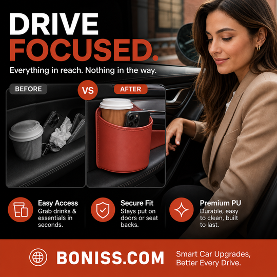 🥳2026 HOT SALE🥳💞50K+ SOLD!🚗🧺 30% OFF! Leather Car Door Cup Holder – Wide‑mouth opening, easy reach for drinks & phone. Clip‑on secure fit. PU leather, tough & stylish. 🛡️✨