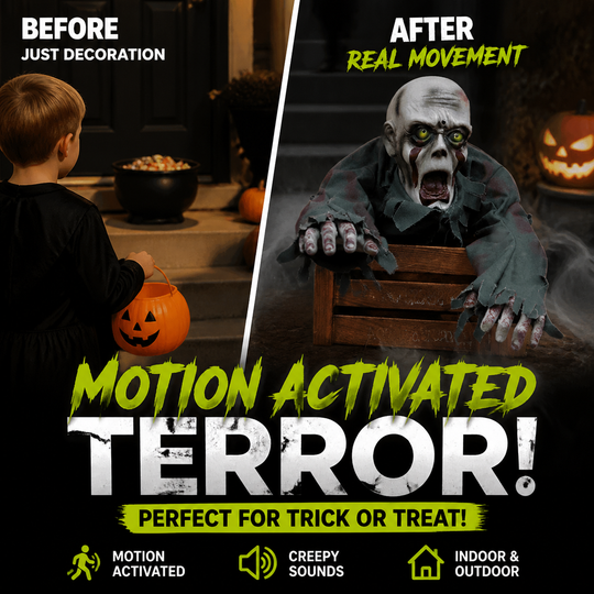 👻 Animated Crawling Halloween Ghost with Light & Sound