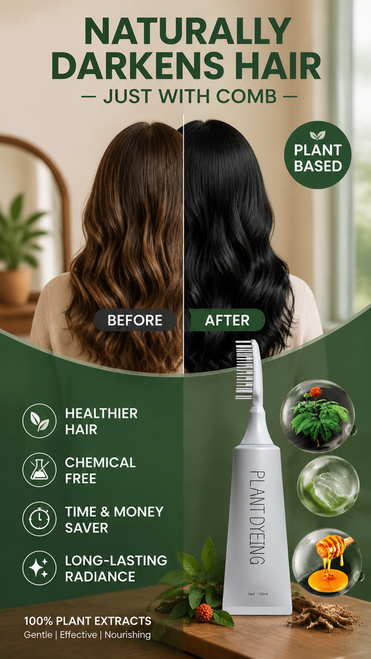 ✨ German Plant-Based Hair Dye for Salon-Perfect Roots – 100% Plant Power, Easy to Use & Covers Gray Hair in 5 Minutes 🌿