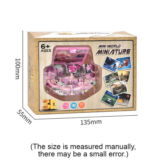 3D Foldable Dinosaur Castle Book Keychain