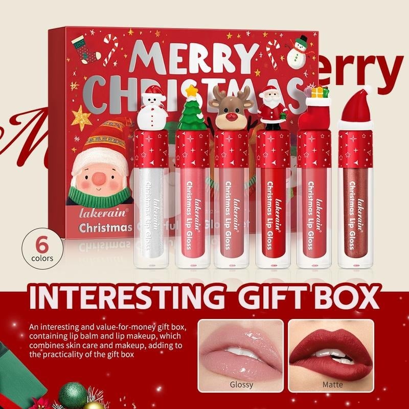 🎅Christmas Hot Sale 49% Off💄✨ Christmas Lip Gloss Set – 6 Colors