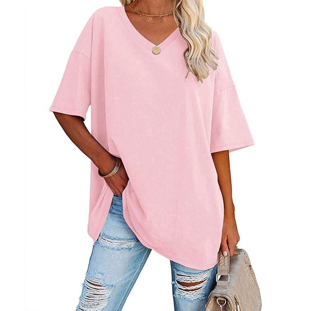 🌷2026 Hot Sale-30% OFF🌷Women's Summer Half Sleeve Casual Loose Fit Cotton Tunic T-shirt