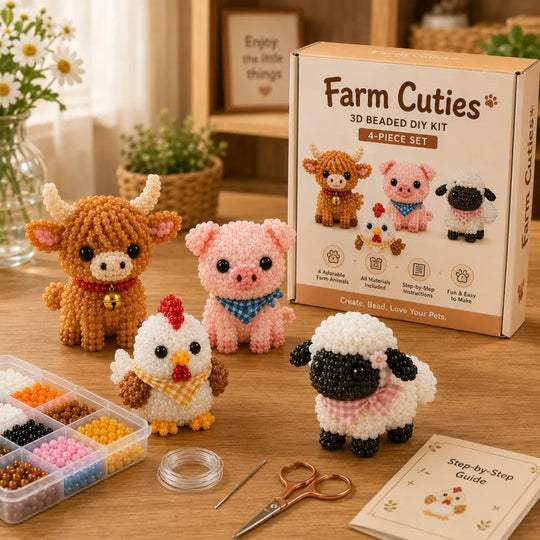 🏆Limited Time Sale 50% OFF🧵✨Petite 3D Beaded Animal Craft Kit
