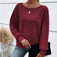 Autumn Sale-50% Off🌹Solid Round-Neck Striped Top with Long Sleeves