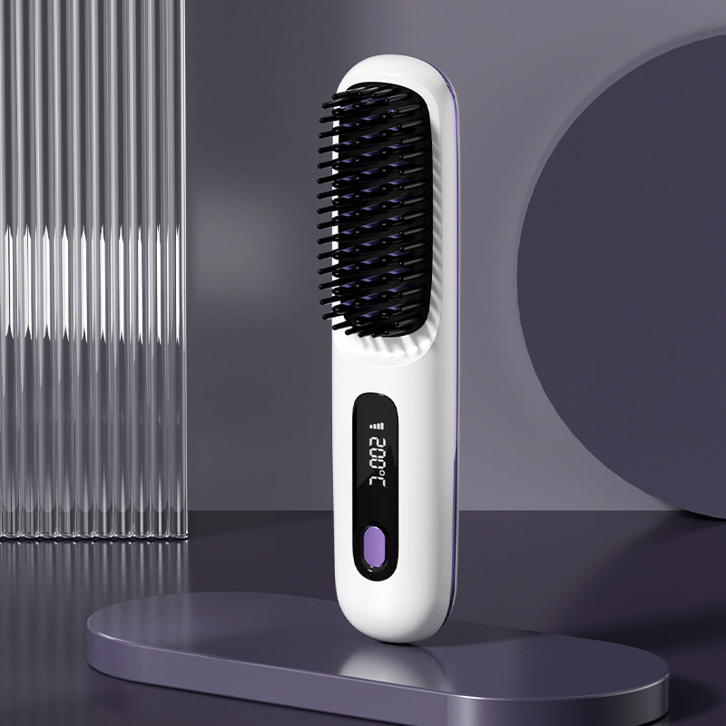 🔥🏆2026 New Year Sale 50% OFF💁‍♀️Wireless Ceramic Heating Hair Straightening Hairbrush