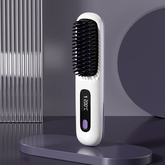 🔥🏆2026 New Year Sale 50% OFF💁‍♀️Wireless Ceramic Heating Hair Straightening Hairbrush