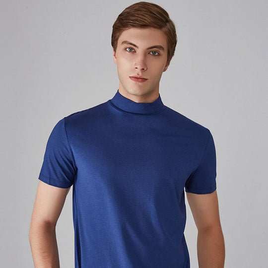 MEN'S T-SHIRT WITH STAND-UP COLLAR AND SLIM FIT