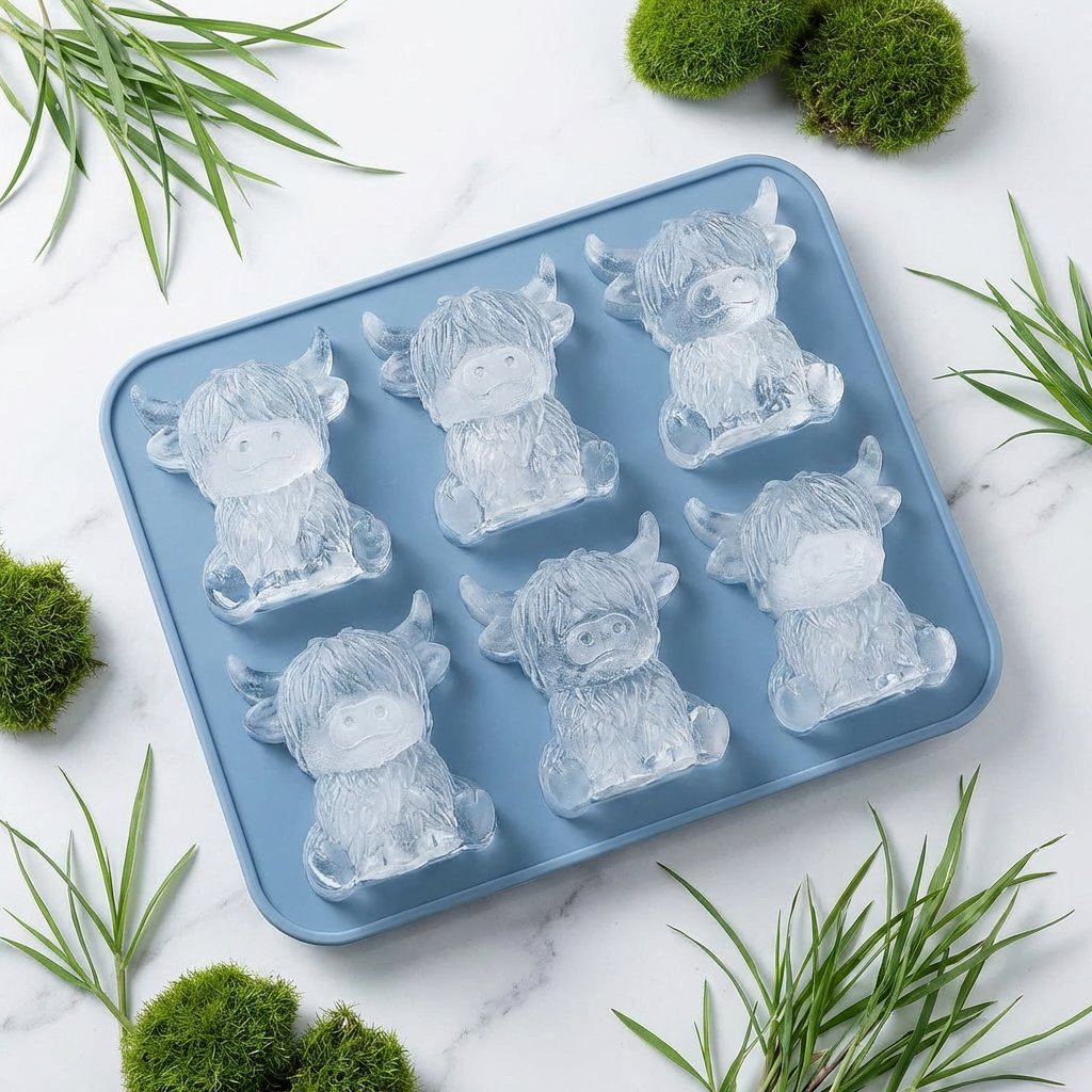 🎁💥PRIX SPÉCIAL DERNIER JOUR !🐮 Moule à glaçons Mini Vache des Highlands – Glaçons 3D mignons pour boissons et fêtes &  Cadeaux
