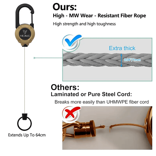 🥳2026 HOT SALE🥳💞50K+ SOLD!🔑🎣 50% OFF! Retractable Carabiner Keychain – 65cm steel lanyard, 100,000 pull cycles. Lightweight & sturdy. No more fumbling for keys! 🧗✨
