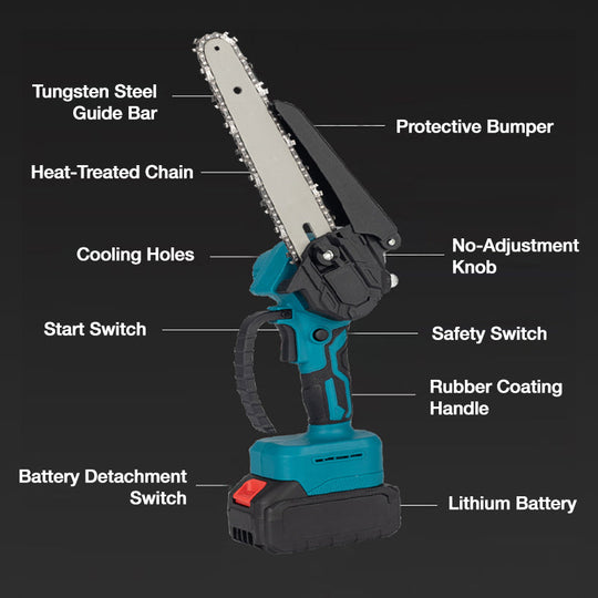 🎁2026 New Arrivals 50% OFF💥6-inch Cordless Mini Chainsaw with 2 Batteries🌲