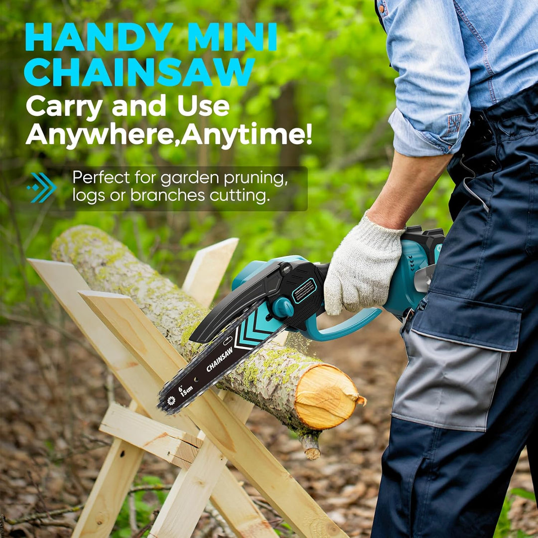 🎁2026 New Arrivals 50% OFF💥6-inch Cordless Mini Chainsaw with 2 Batteries🌲