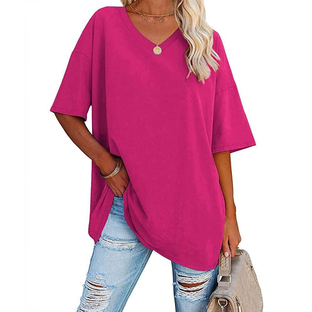 🌷2026 Hot Sale-30% OFF🌷Women's Summer Half Sleeve Casual Loose Fit Cotton Tunic T-shirt