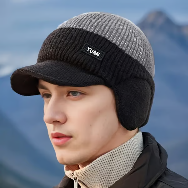 🎁 The Perfect Christmas Gift for Him: Winter Knitted Earflap Hat - Ultimate Cold Protection & Style🧢