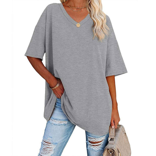 🌷2026 Hot Sale-30% OFF🌷Women's Summer Half Sleeve Casual Loose Fit Cotton Tunic T-shirt