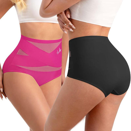 🌸Last Day-Buy 1 Get 3 Packs✨Plus-Size High-Waist Cross Tummy Control Panties
