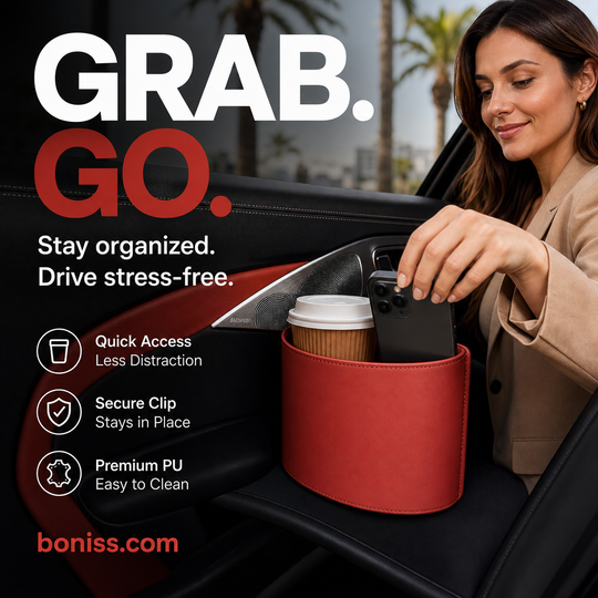 🥳2026 HOT SALE🥳💞50K+ SOLD!🚗🧺 30% OFF! Leather Car Door Cup Holder – Wide‑mouth opening, easy reach for drinks & phone. Clip‑on secure fit. PU leather, tough & stylish. 🛡️✨