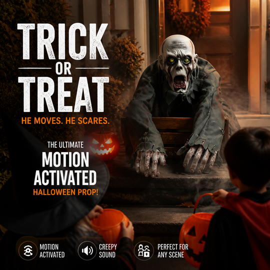 👻 Animated Crawling Halloween Ghost with Light & Sound