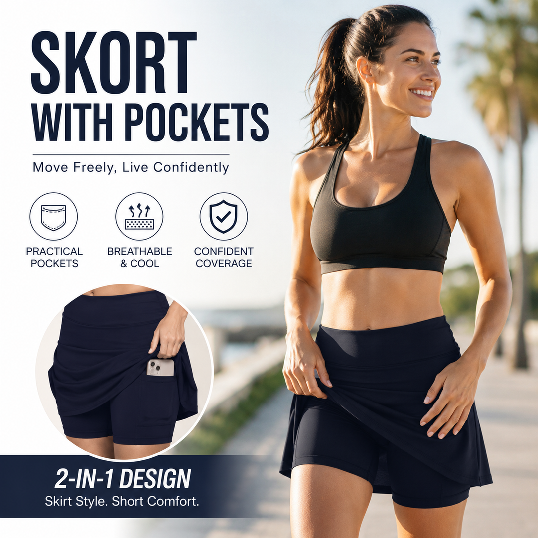 💥 Last Day! Special Sale – Only £11.99 👚Anti-Chafing Active Skort – Super soft and comfortable🔥