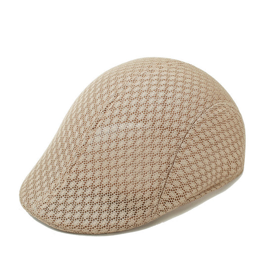 UPF50+ Mesh Flat Cap Men Breathable Duckbill Beret 56-58cm