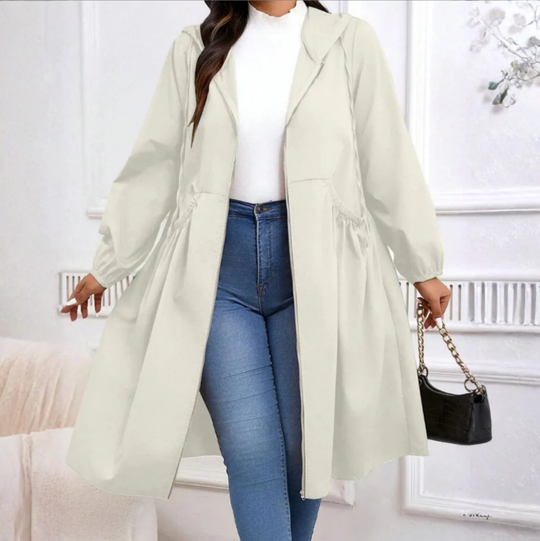 ⏳LAST DAY SALE 50% OFF🧥💖Casual Plus Size Drawstring Zip-Up Long Sleeve Hooded Coat