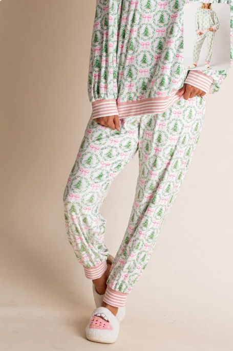 ⏳Limited-time 49% off⏰🎄Christmas Trees and Bows Pajama Set🎁🎀