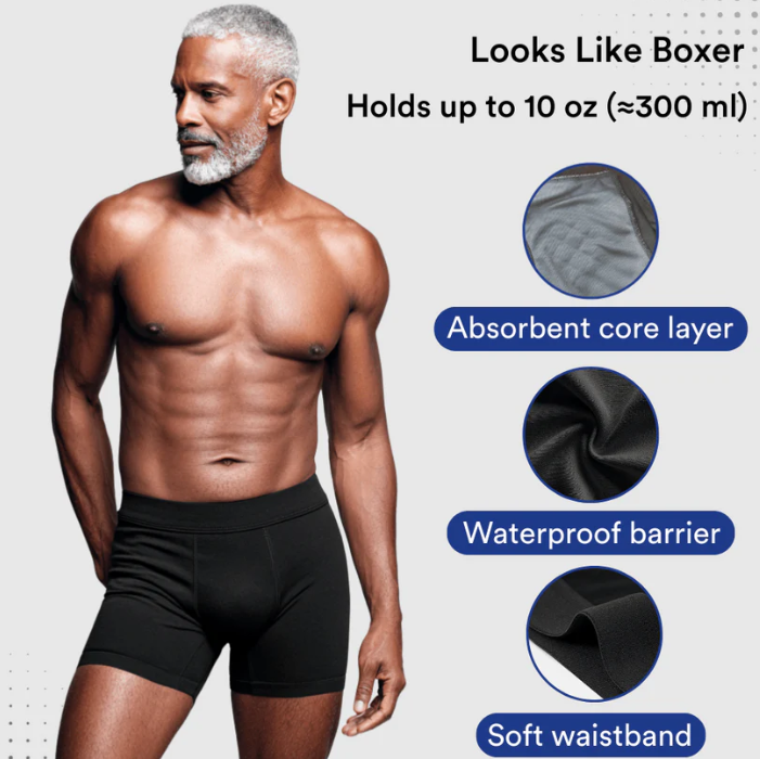 Men's Ultra-Absorbent Incontinence Boxer Briefs