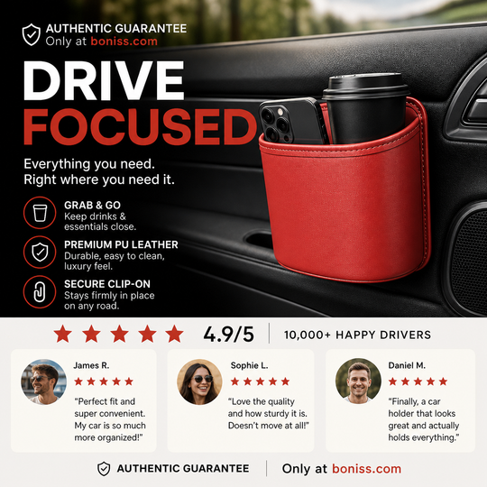 🥳2026 HOT SALE🥳💞50K+ SOLD!🚗🧺 30% OFF! Leather Car Door Cup Holder – Wide‑mouth opening, easy reach for drinks & phone. Clip‑on secure fit. PU leather, tough & stylish. 🛡️✨