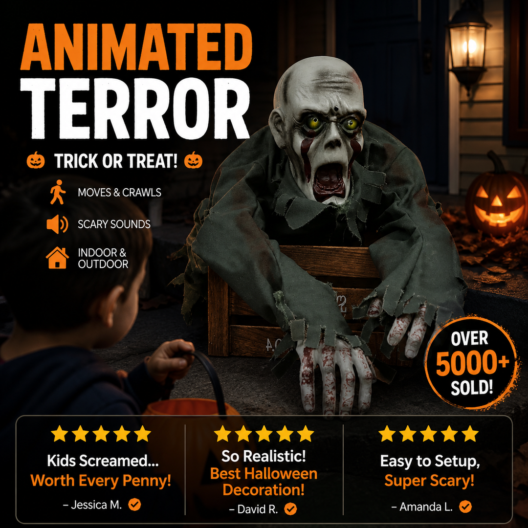 👻 Animated Crawling Halloween Ghost with Light & Sound